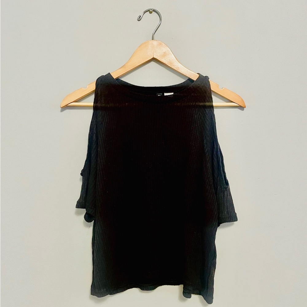 H&M Black Cold Shoulder Blouse